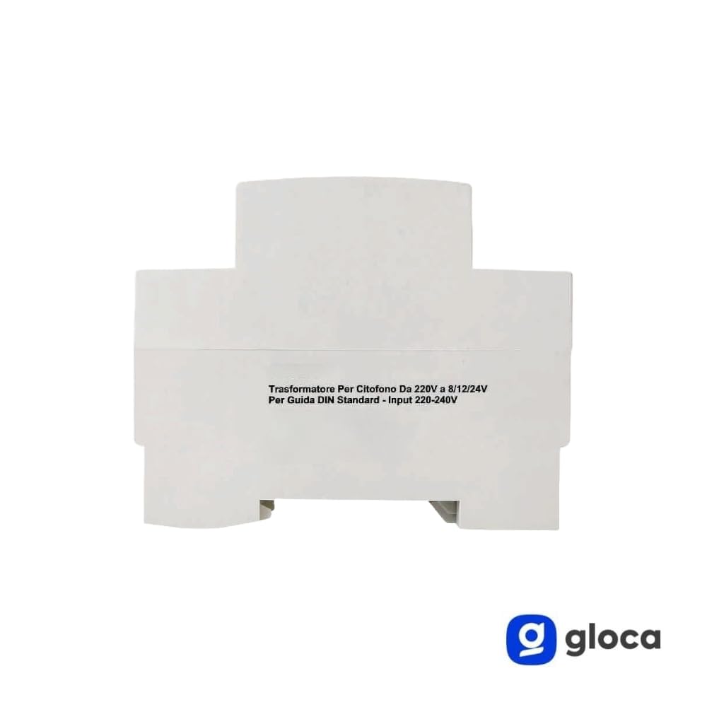 gloca Trasformatore Per Citofono Da 220V A 8/12/24V Per Guida Din Standard – Input 220-240V