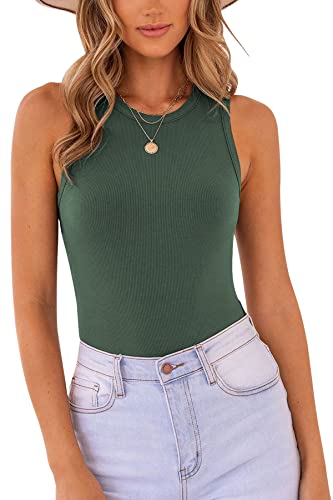 MISSJOY Women's Sleeveless Bodysuit Rose red