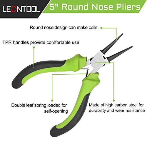 Image of Mini Round Nose Pliers Wire Looping Pliers Electrical Round Nose Micro Pliers 5 Inch Jewelry Making Repair Tool Handcraft