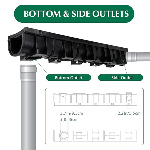 Goldshire 6PCS Trench Drain System with Plastic Grate (39.4"x5.9"x5.1") by Goldshire - Used condition - Image 2