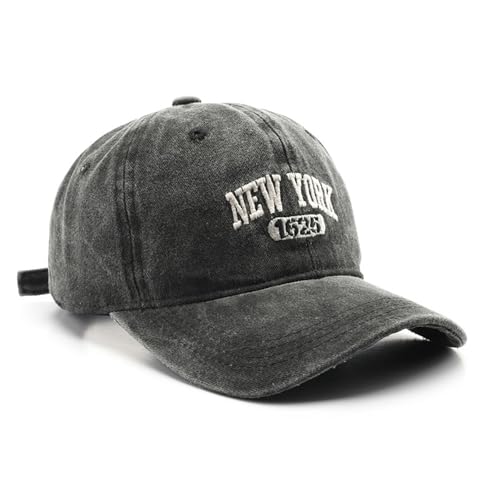 Image of New York Hat Washed Baseball Cap Unisex Sun Hat Adjustable Trucker Cap