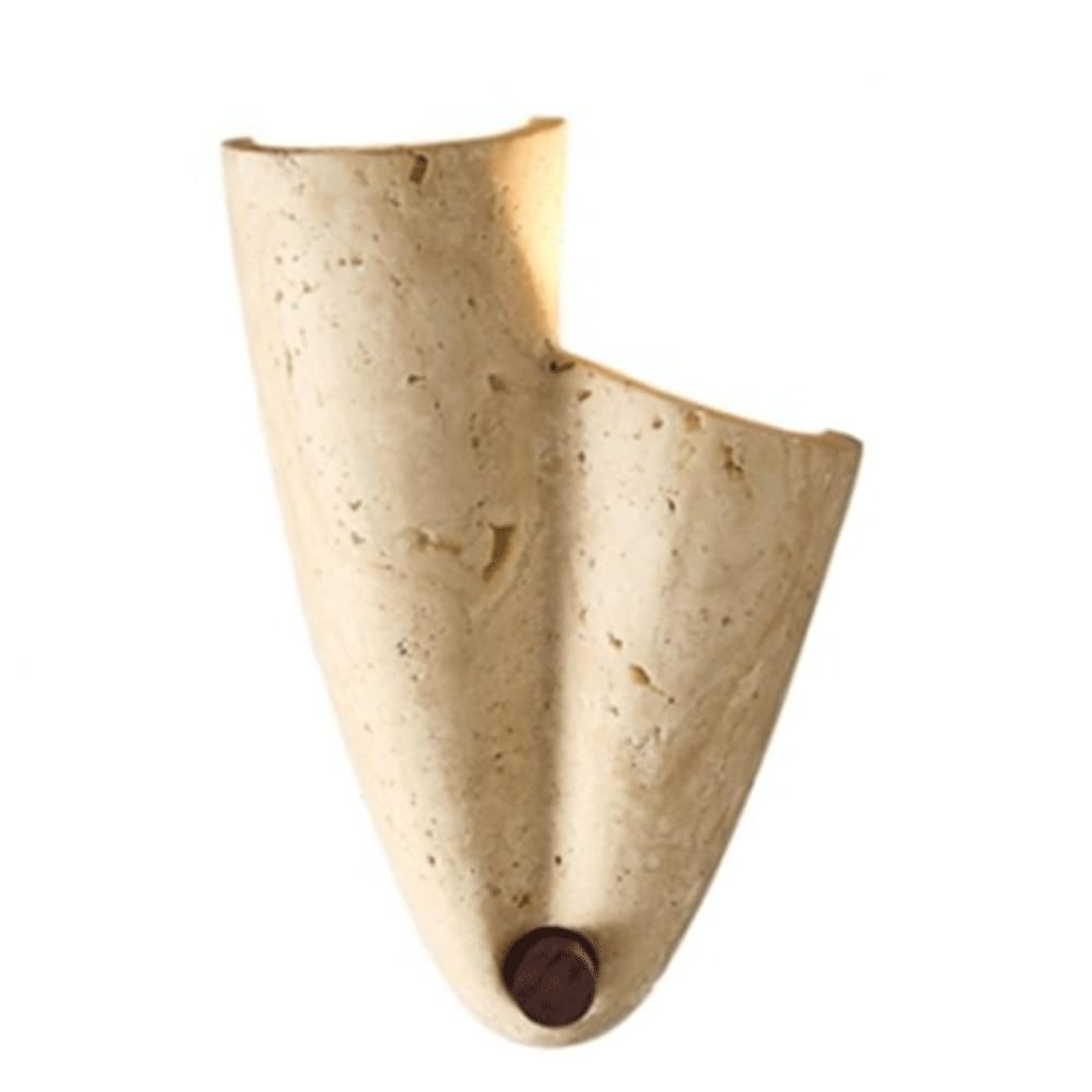 SHUANGZ Modern Art Travertine Wall Sconce, Natural Stone Wall Light Fixture, Rustic Round Wall Lamp for Bathroom, Bedroom, Living Room, Stairway, Hallway, Decoration Stone Wall Lamps Hardwired Light
