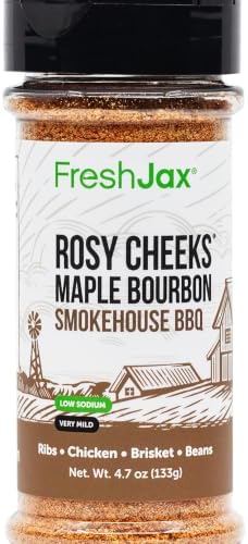 Maple Bourbon BBQ Rub, FreshJax Rosy Cheeks Sweet Smoky Brisket Ribs 4.7oz