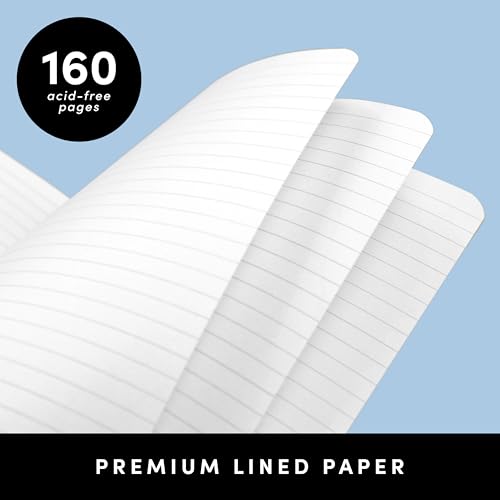 PAPERAGE Softcover Lined Journal Notebook (Cognac), 160 Pages, Medium College Ruled Notebook, 5.6 inches x 7.9 inches - 100 GSM Thick Premium Paper, Soft Vegan Leather Journal for Home, Work & School - Image 4