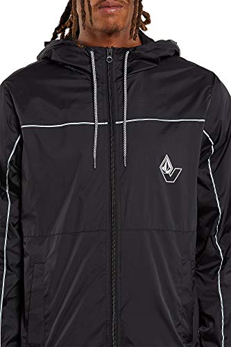 Volcom Men's Ermont Hooded Windbreaker Jacket, Black, Medium #TOP3