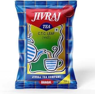 Jivraj Tea 500gm | CTC Assam Black Leaf Tea | Chai Patti Powder | Pouch 500g