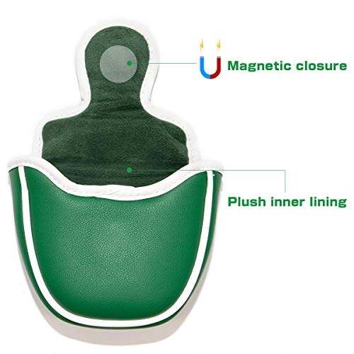 Montela Golf Putter Cover Mallet Putter Headcover Leather Golf Club Head Covers Putter Headcover For Mallet With Magnetic For Heel Shaft Fits Taylormade Odyssey 2Ball Scotty Cameron Ping #TOP4