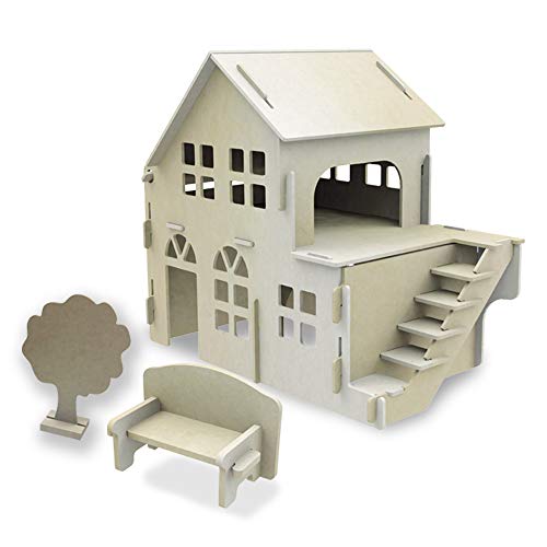 Quebra-Cabeça Casinha para Pintura 3D Xalingo Incolor
