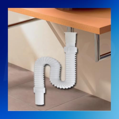 Image of 1 Meter Flexible PVC Waste Pipe Drain Hose Connector (Pack of 2) | Universal Fit for Bathroom & Kitchen Sink | Anti-Clog, Leak-Resistant Design | Easy Installation for Basin & Wash Basin Drainage