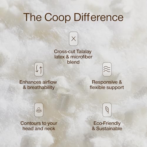 Image of Coop Home Goods Adjustable Latex Crescent Pillow King, Talalay Latex & Microfiber Fill, Ergonomic Shape, Naturally Cooling, Eco-Friendly, Medium Firm for Back and Side Sleepers, GREENGUARD Gold