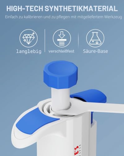 PRECIPETTE 100-1000μl Pipetten 0,1-1mL Pipettor Micropipette Mikropipette Labor Einkanal Pipettierer Mikroliterpipetten Laborpietten ISO8655