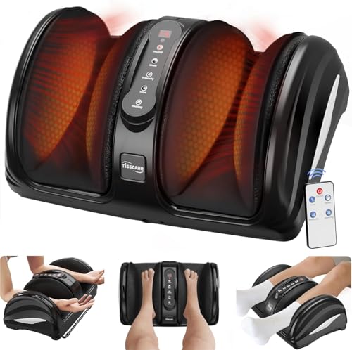 Image of TISSCARE Foot Massager for Neuropathy: Shiatsu Feet Massager with Heat for Plantar Fasciitis, Pain Relief, Circulation, Deep Kneading Relaxation Massage for Women Men