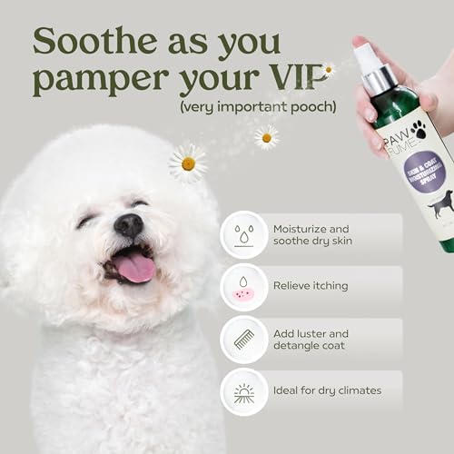 image for PAWFUME Skin & Coat Detangler Spray for Dogs, 2-Pack – Soothe Dry, I