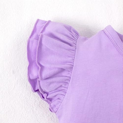 Image of LYSMuch Toddler Girls Short Sleeve Ruffle Basic Blouse | Size 2T-14Y Girls Summer Tops,Solid Kids Casual Clothes