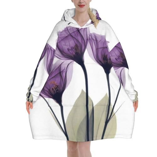 Couverture à capuche oversize un havre de douceur lavande et fleurs d'espoir violettes