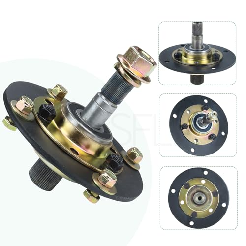 POSFLAG 2 Pack 753-05319 Spindle Assembly with 756-0486 Pulley Replaces MTD 717-0906A Spindle Replacement Kit, Spindle Kit 753-05319, 717-0906 917-0906A 717 0906 753 05319 for MTD Tractors
