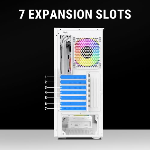 Image of Ant Value VM40 ARGB Mid Tower Computer Case /Gaming Cabinet with Mesh Front Panel - White | Tempered Glass| Motherboard Support ATX, Micro-ATX, Mini-ITX | 4X Pre-Installed ARGB Fans
