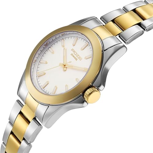 Image of Sonata Poze 8 Quartz Analog with White Dial IPS+IPG Stainless Steel Strap Watch for Men - SP70105BM01W