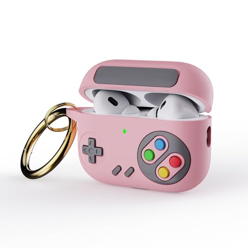 Image of Printme AirPods Pro 2nd Generation Case Cover, Classic Gamepad Design Case Military Hard Shell Protective Cover for Apple AirPods Pro 2 /1 Charging Case for Kids Men Women (Pink)