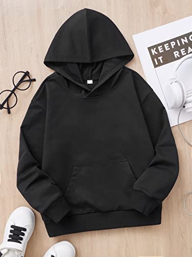 Cozyease Girls' Letter Graphic Print Cute Hoodies Long Sleeve Pullover Hoodie Sweatshirt Black 10Y #TOP1