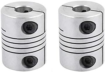 Xnrtop 8mm to 8mm Shaft Coupling 25mm Length 20mm Diameter Stepper Motor Coupler Aluminum Alloy Joint Connector for 3D Printer CNC Machine DIY Encoder (Pack of 2）