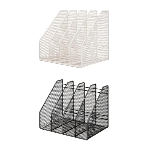 Plateau de documents en métal robuste et range-revues noir pour bureau - 6
