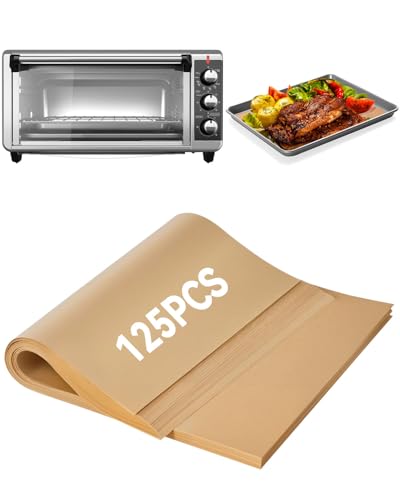Image of Air Fryer Liners Compatible with BLACK+DECKER 8-Slice Extra Wide Convection Toaster Oven TO3250XSB/TO3265XSSD/CTO6335S,125PCs Disposable Precut Nonstick Bcaking Parchment Paper Sheets for Easy Cleanup