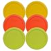 Pyrex 7201-PC Round 4 Cup Storage Container Lids for Glass Bowls (2-Butter Yellow, 2-Pumpkin Orange, 2-Edamame Green)