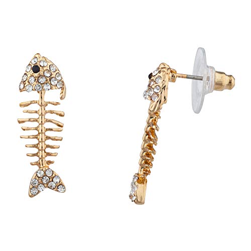 Lux Accessories Gold Tone Sea Creatures Fish seahorse 3 Pieces Stud Earrings4