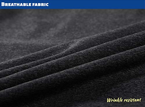 Tacvasen Men's Sports Performance Shirts Long Sleeve Pullover Shirts Tops Zip Up Black Grey, Xl #TOP6