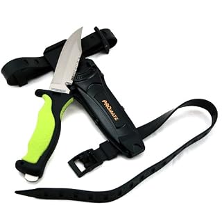 Promate Sharp Tip Titanium Dive Knife - KF593, Yellow/Black, Sharp Tip