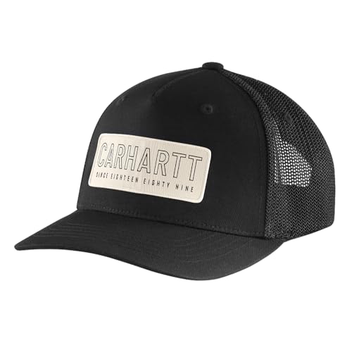 Carhartt Herren Rugged Flex Canvas Mesh Back 1889 Patch Cap, Schwarz, Einheitsgröße