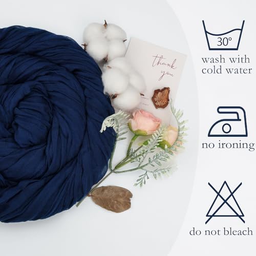 6 Pack Navy Blue Cheesecloth Table Runner 10ft Boho Gauze Fabric Cheese Cloth Table Runner 35 x 120 Inch Rustic Sheer for Holiday Baby Shower Home Décor Party Wedding Decoration by pepmily - Image 5