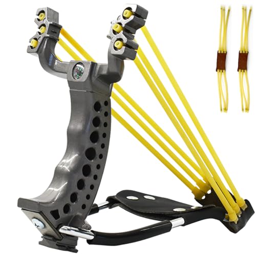 Piaoyu Resin Folding Slingshot with Wrist Brace, Wrist Rocket Slingshots for Adults, Catapult Sling Shot with 2pcs Bands (Slingshot +2pcs Bands)