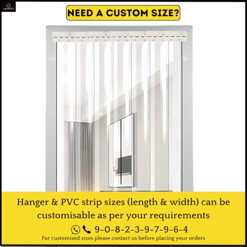 Image of Qlarity Covers 2mm PVC Strip Curtain 36 (16X20) Inch x 7 Ft with 5 Strips | Transparent PVC strip curtains for AC rooms, cold storage, offices & shops. (Hangers are Not Included in the package.)ning