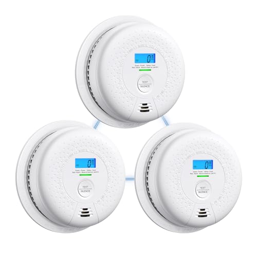 X-Sense Smoke and Carbon Monoxide Detector Combo, Wireless Interconnected Combination Smoke and Carbon Monoxide Detector with 10-Year Battery, Up to 24 X-Sense Link+ Wireless Alarms, SC01-W, 3-Pack