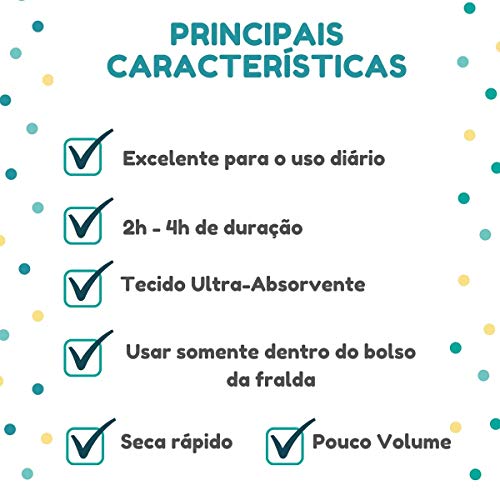 Kit 10 Absorventes Microfibra 4 camadas para fraldas ecológicas de pano