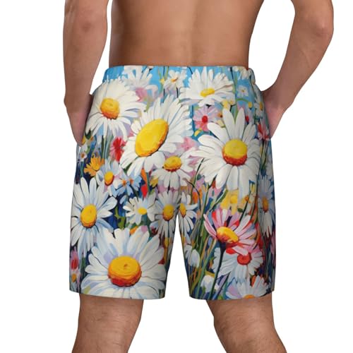 Summer Floral Daisies Flower Print Men Stylish Functionality Swim Trunks Breathable Beach Shorts Surfing Gym Fishing4