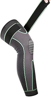 Knee Brace , Long Knee Compression Sleeve Support for Arthritis ACL and Meniscus Tear for Sports Knee Support for Men and Women (single) (Green-Black, L)