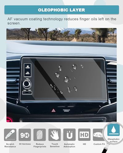 Image of CDEFG for 2024 2025 2026 Honda Ridgeline Screen Protector Tempered Glass for 2024 2025 2026 Honda Ridgeline Truck Accessories(Sport /TrailSport /RTL /Black Edition) 9-Inch Screen Cover HD 9H Hardness