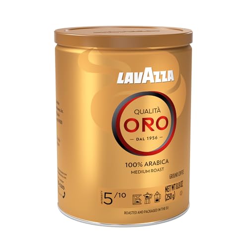 Image of Lavazza Qualita Oro Ground Coffee, Medium Roast, 100% Arabica, 8.8 oz Tin (Pack of 6)