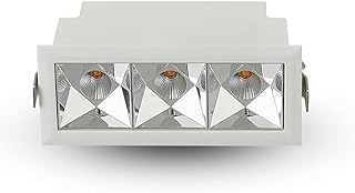 VONN Lighting Rubik 3-Light Integrated LED 100-277V, ETL Certified, Commercial Grade IC Rated, Fixed Recessed Downlight with Trim, Beam Angle 34, White, 4.25