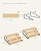 SONGMICS Display Risers, Set of 2 Engineered Wood Perfume Organizer Stand, 3-Tier Cupcake Stand Holder, Spice Rack, Shelf Risers for Figures, Dessert Shelves, Natural Beige and Ink Black UKCS016N01