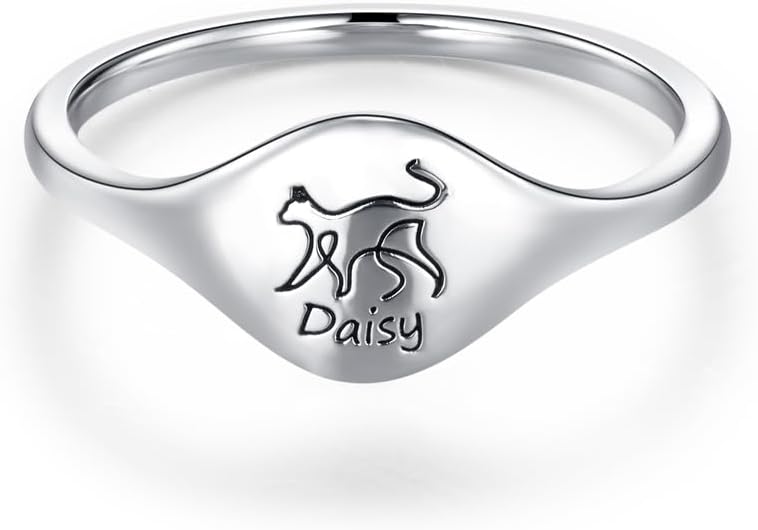 Amazon.com: AILIN Personalized Pet Rings Sterling Silver 925/Brass 14 ...