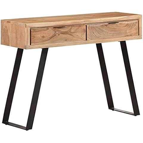 vidaXL Mesa Consola Bordes Naturales Madera de Acacia Cover