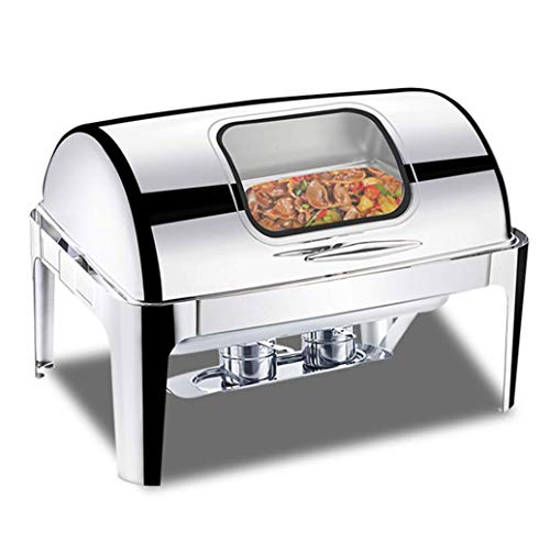 HSBAIS Speisenwärmer Buffetwärmer, 9 Qt Rechteckig Wärmebehälter Edelstahl Chafing Dish Wärmebehälter Roll-Laden für…