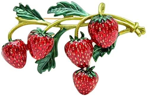 Strawberry Enamel Brooch For Women Red Strawberry Pin Brooch Fruit Brooches Pins Badges for Clothing Backpacks Bag
