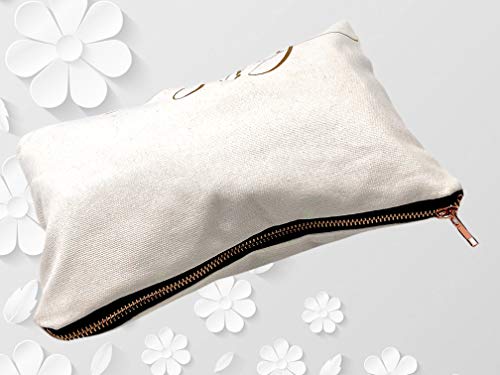 6 Bridesmaids Makeup Bags & 1 For Bride. 7 Large Canvas Toiletry Bags With Metal Zipper & Inside Lining. For Bachelorette Party Favors & Bridal Shower With Bridesmaid Proposal Cards. (Black) #TOP3