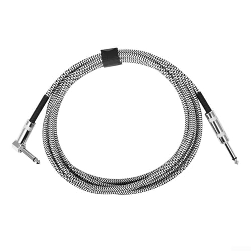 EXTRWORY - For Electric Instrument Cable Suitable for Guitars, Basses, and Other Musical Equipment (White)