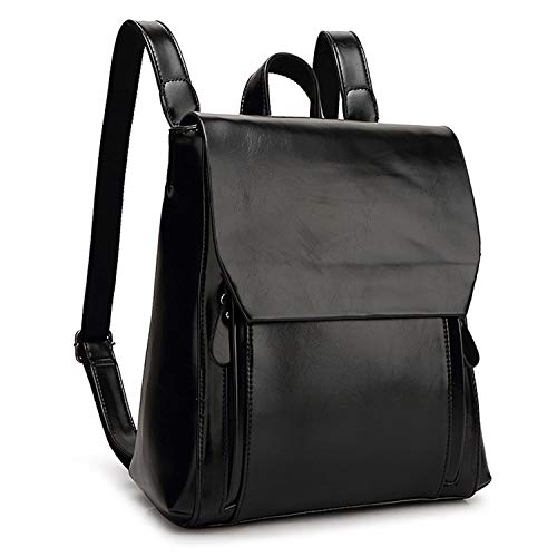 Jywmsc Mujer Mochila de Cuero Impermeable Colegio Bolso de la Universidad Broche Magnético